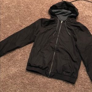 Black rain jacket